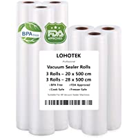 LOHOTEK Bolsas al Vacio- Rollos para Envasadora Sellador de Vacío 3 Rollos 20 x 500cm y 3 Rollos 28 x 500cm Bolsas…